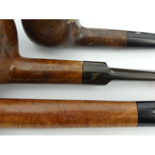 429 - Six vintage briar pipes, C. 1980’s, 3 pre-smoked, 3 unsmoked, medium size, all in good condition. 
U... 