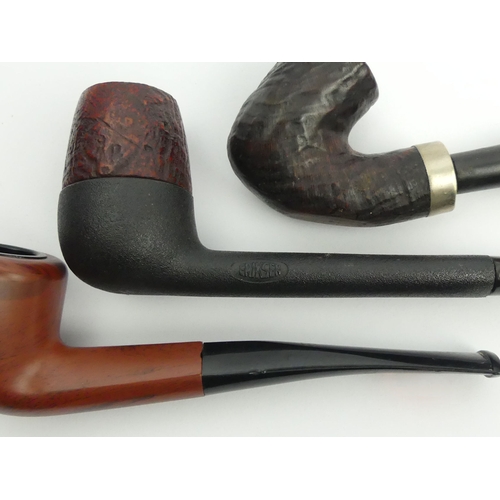 429 - Six vintage briar pipes, C. 1980’s, 3 pre-smoked, 3 unsmoked, medium size, all in good condition. 
U... 