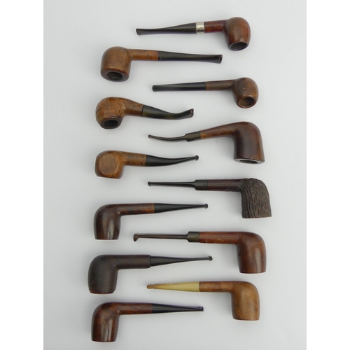 430 - Twelve vintage pre-smoked medium size briar pipes all in reasonable condition. UK Postage £12.