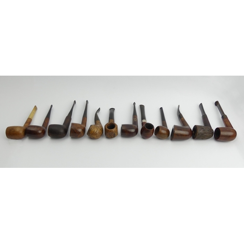 430 - Twelve vintage pre-smoked medium size briar pipes all in reasonable condition. UK Postage £12.