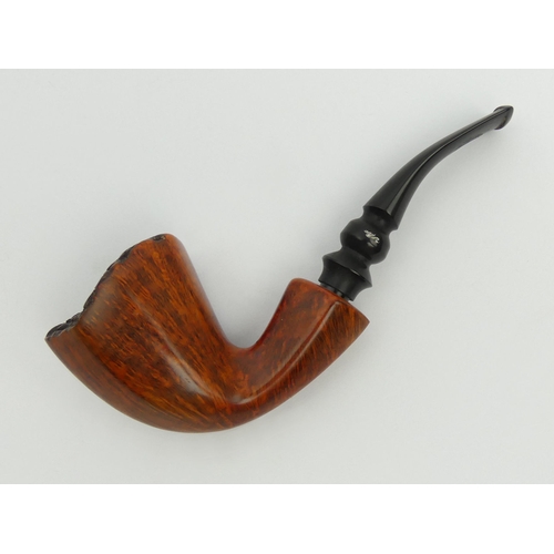 440 - Danish Nording flame grain handmade briar, lightly smoked C.1970, 15cm/6” long, bowl 7cm /3 ½” UK Po... 