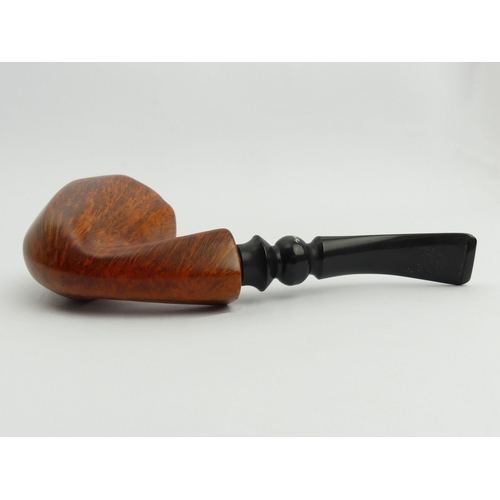 440 - Danish Nording flame grain handmade briar, lightly smoked C.1970, 15cm/6” long, bowl 7cm /3 ½” UK Po... 