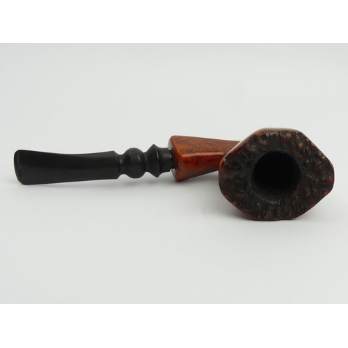 440 - Danish Nording flame grain handmade briar, lightly smoked C.1970, 15cm/6” long, bowl 7cm /3 ½” UK Po... 