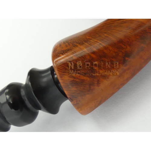 440 - Danish Nording flame grain handmade briar, lightly smoked C.1970, 15cm/6” long, bowl 7cm /3 ½” UK Po... 