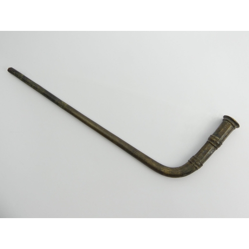 447 - An African Sahel region bronze smoking pipe, C.1900, 40cm. UK Postage £12.