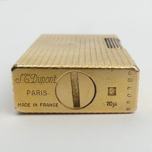 629 - Vintage S.T.Dupont lighter C.1960’s, 20 micron gold plated diamond pattern in its original box, inst... 