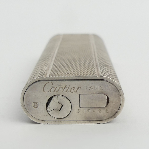 630 - Vintage Cartier lighter, model 91042d, silver plated, engraved on lid, in its original box. UK Posta... 