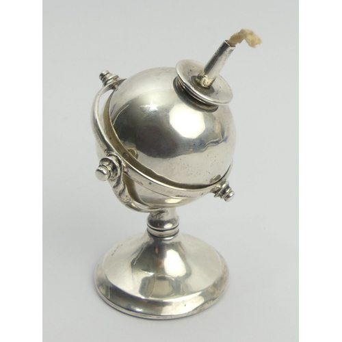 631 - Edwardian silver spirit table cigar lighter, Chester 1910. UK Postage £12.