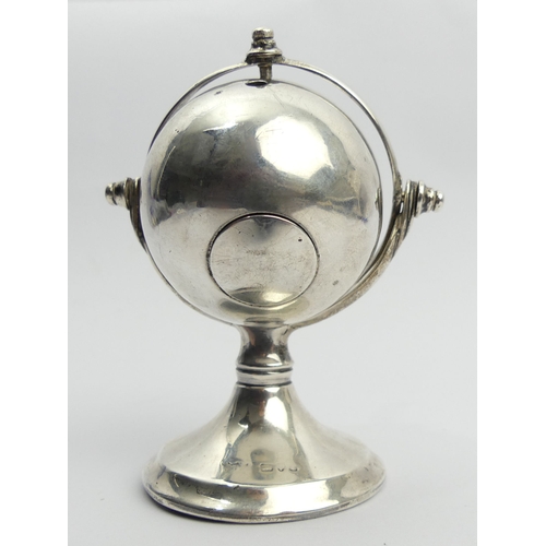 631 - Edwardian silver spirit table cigar lighter, Chester 1910. UK Postage £12.