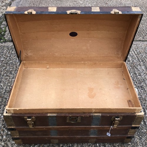 392 - A Victorian dome topped travel trunk, 90cm x 57cm. Collection Only.