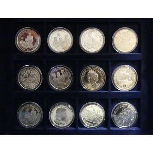 200F - A presentation case of royal commemorative silver and other coins. UK Postage £14.