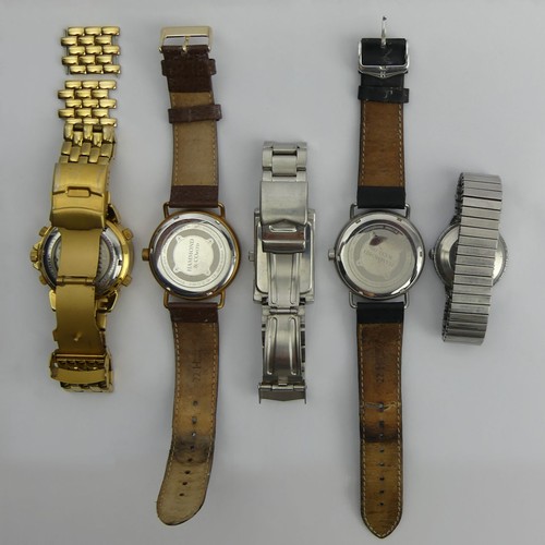 163 - Five gents watches including Timex, Aatos, and Hammond. UK Postage £12.