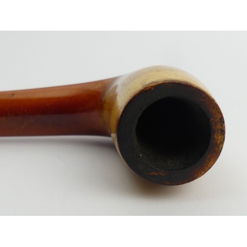 456A - A meerschaum pipe with silver mount and amber type mouthpiece. UK Postage £12.