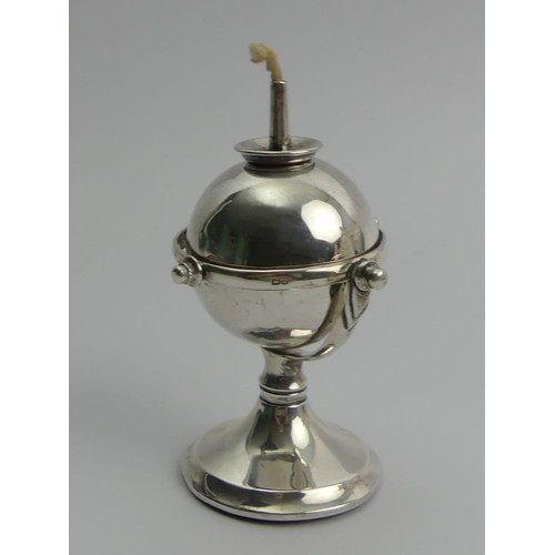 631 - Edwardian silver spirit table cigar lighter, Chester 1910. UK Postage £12.