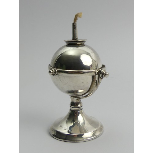 631 - Edwardian silver spirit table cigar lighter, Chester 1910. UK Postage £12.