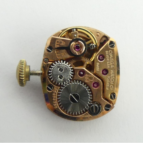 156 - Ladies Omega 14ct gold manual wind watch, 18mm including button. UK Postage £12. Condition Report: W... 