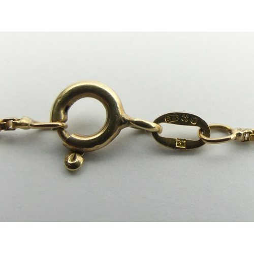 100 - 9ct gold box link chain, 3.1 grams, 46.5cm.