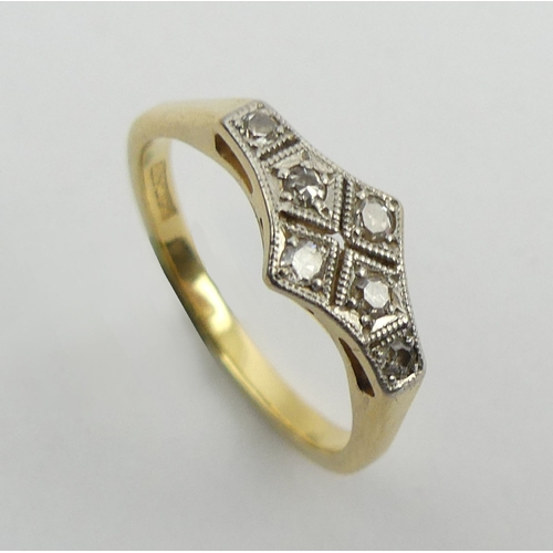49 - 18ct gold platinum diamond ring, 2.6 grams, 6.2mm, size K1/2.