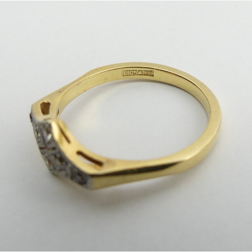 49 - 18ct gold platinum diamond ring, 2.6 grams, 6.2mm, size K1/2.