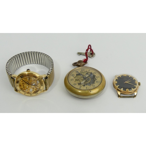 130D - A box of various old watches including visible movement examples.