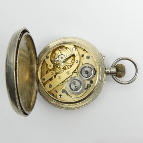 130C - J.C. Vickery 8 day movement oversize pocket watch, 56mm x 93mm.