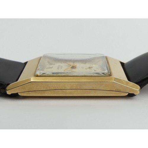 130E - 9ct gold Benson tank watch, case assayed for Birm.1955, 15 Jewel manual wind movement, 22mm x 39mm e... 