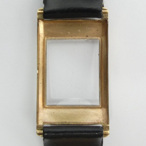 130E - 9ct gold Benson tank watch, case assayed for Birm.1955, 15 Jewel manual wind movement, 22mm x 39mm e... 