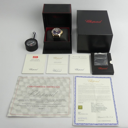 155A - 18ct gold Chopard Gran Turismo 1000 Mille Miglia GT XL Serial No 1321764 on a rubber strap with an 1... 