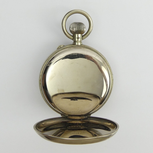 160B - Nickel cased oversize 8 day pocket watch, 13cm x 7cm.
Condition Report: In working order.