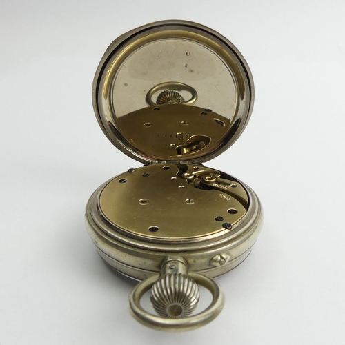 160B - Nickel cased oversize 8 day pocket watch, 13cm x 7cm.
Condition Report: In working order.