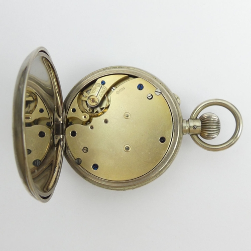 160B - Nickel cased oversize 8 day pocket watch, 13cm x 7cm.
Condition Report: In working order.