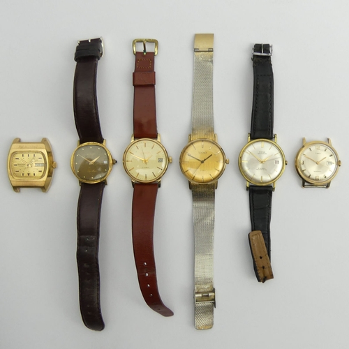 167 - Six gents watches including Timex and Sekonda.