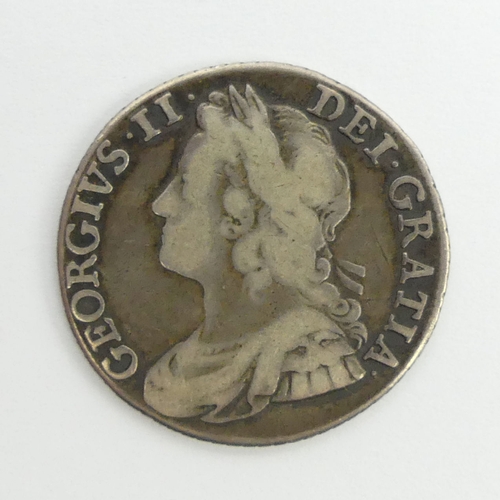 171 - 1741 George II silver shilling, 25.76mm.