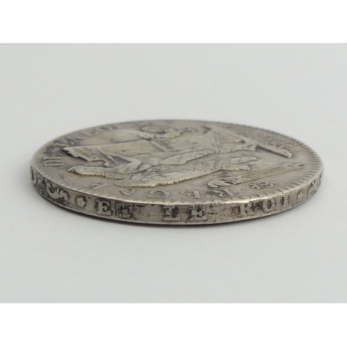 197 - Louis XVI 17?3 silver 6 Livres coin, L'an 4 De La Liberte? Paris Mint, inscription on the edge 'La N... 