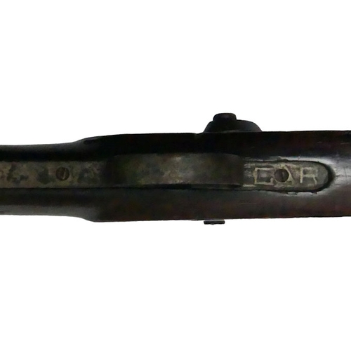 200D - 19th century percussion single 89cm barrel shotgun, obsolete calibre, 128cm overall.