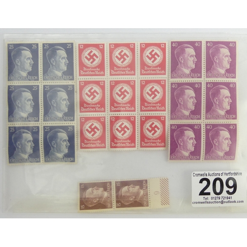 209 - Twenty three World War II German stamps.