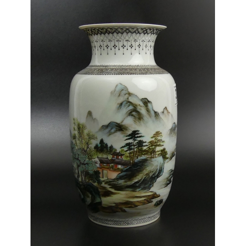 333 - Republic period Chinese hand painted fine porcelain vase, 23cm.