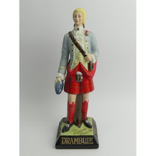 340 - Bisque porcelain, Drambuie advertising figure of Prince Charlie, 34cm.