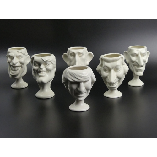 343 - Six 1980's Luck & Flaw pottery, Spitting Image' Royal family caricature pots.