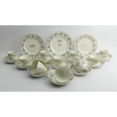 384 - 19th Century French 26 piece Nast tea and coffee set in the 'Forget Me Not' design.