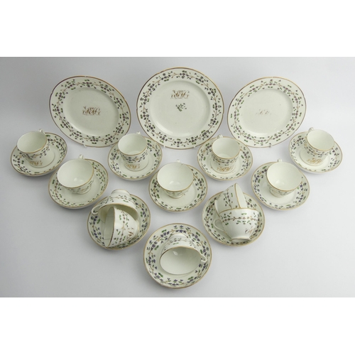 384 - 19th Century French 26 piece Nast tea and coffee set in the 'Forget Me Not' design.