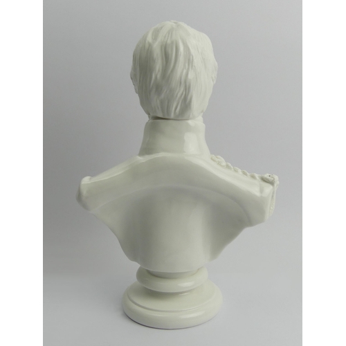 398 - Michael Sutty porcelain bust of The Duke of Wellington, 28cm.