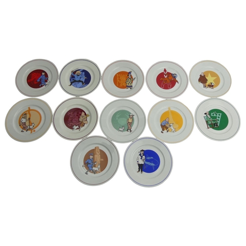 399 - Twelve Tin Tin bone china dessert plates by Tables & Couleurs, 19.5cm.