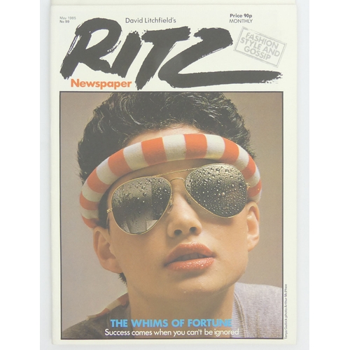 453 - Seven David Litchfield Ritz newspaper magazines from 1982 - 1985.