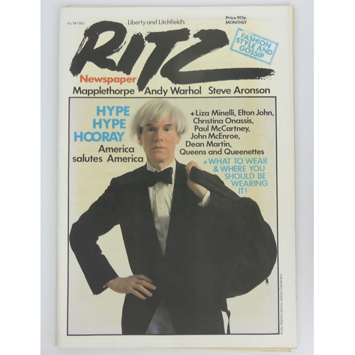 453 - Seven David Litchfield Ritz newspaper magazines from 1982 - 1985.