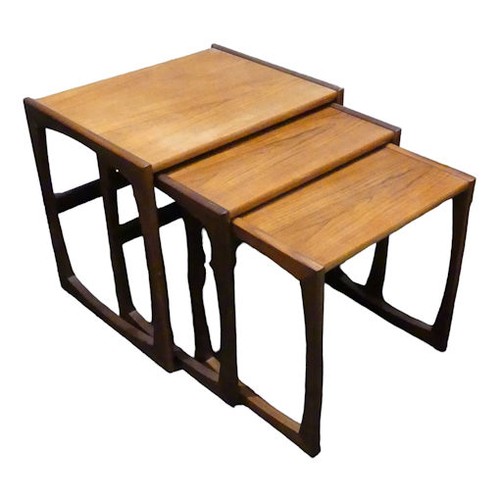 499 - A nest of three teak G-Plan tables. 53cm wide. Collection only.