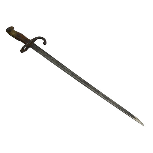 228 - French Chassepot bayonet, the signed blade dated 1875, overall length 59.5 cm.