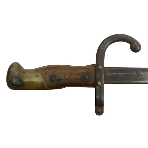 228 - French Chassepot bayonet, the signed blade dated 1875, overall length 59.5 cm.