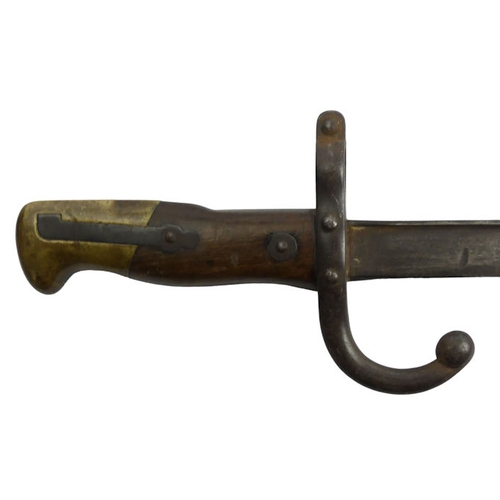 228 - French Chassepot bayonet, the signed blade dated 1875, overall length 59.5 cm.