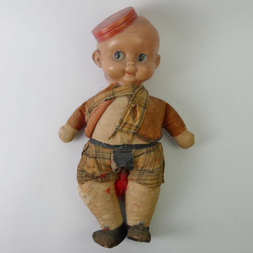 383 - 1930's Highland Laddie character doll, 40cm.